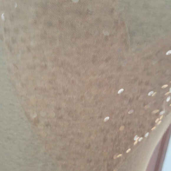 American Eagle Sequin Heart Tee Short Sleeve Womens Top Pale Pink size M - Picture 3 of 5